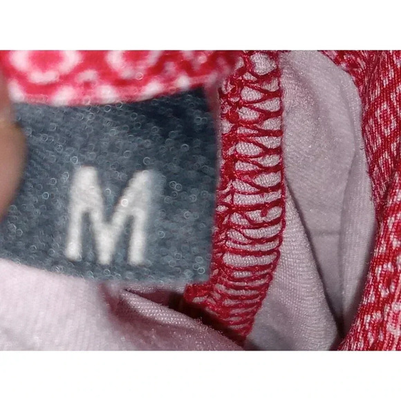 Turtleson Mens Polo Shirt Red Short Sleeve Geometric Stretch High Low Size M - Picture 6 of 11